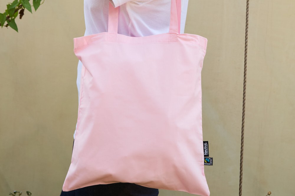 Rosa Shopping Bag mit langen Henkeln