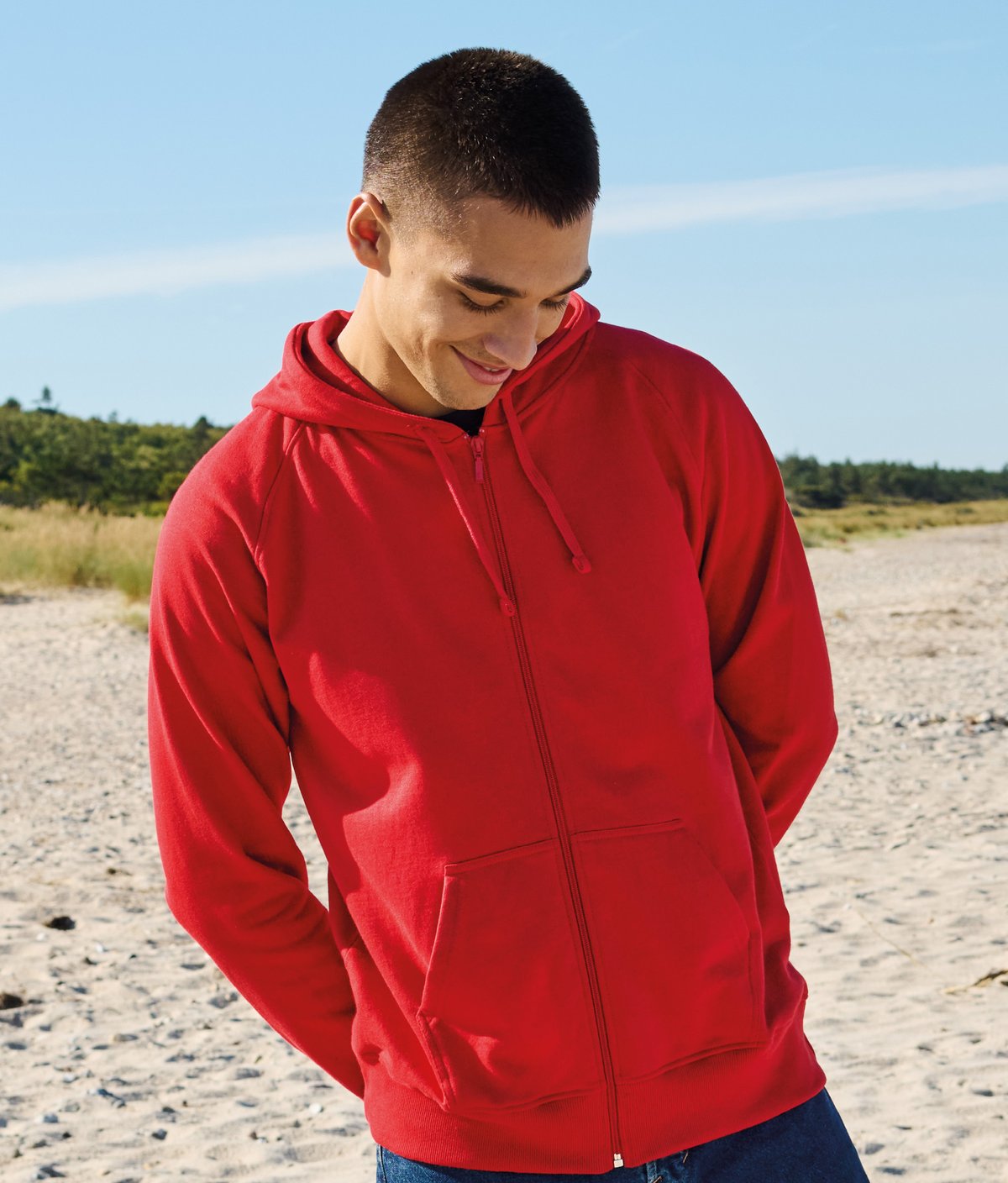 Mens Zip Hoodie O63301 · Red